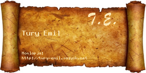Tury Emil névjegykártya