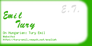 emil tury business card